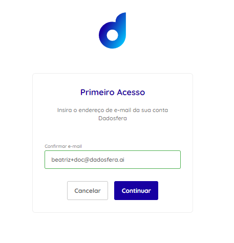 First access page screenshot