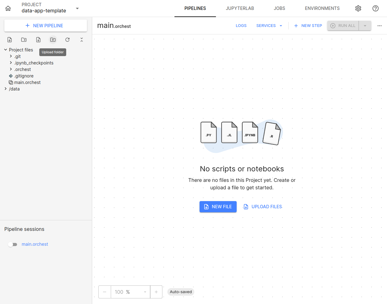 Uploading the sample project folder