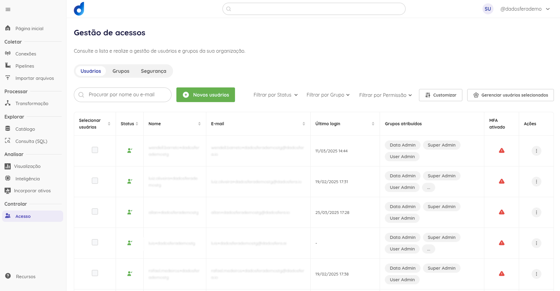 Tela de Listagem de Usuários